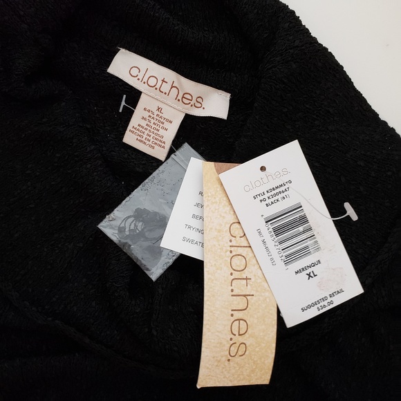 C.l.o.t.h.e.s. Black Knit top, size XL, NWT. - Picture 3 of 8